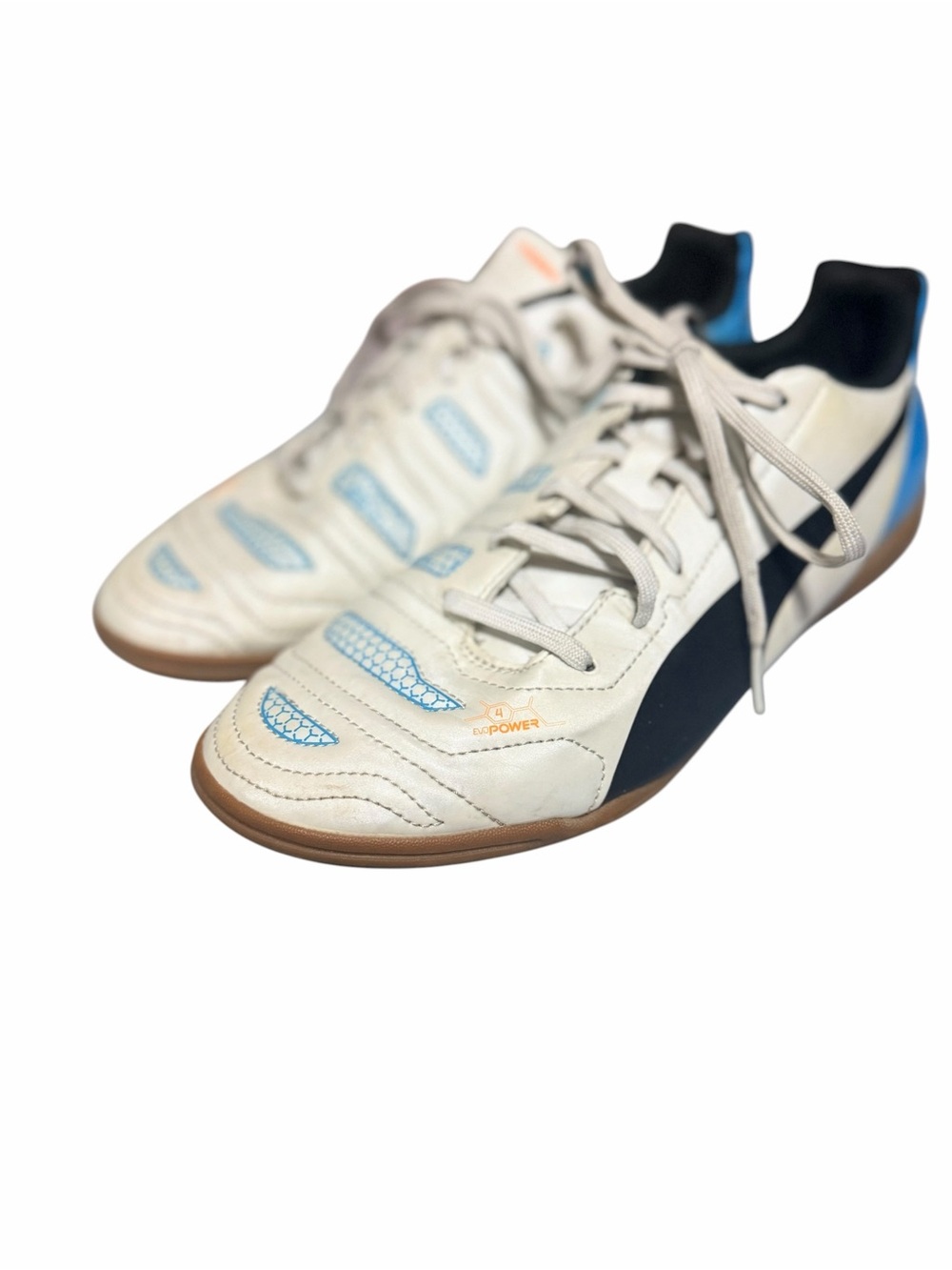 PUMA evoPOWER 4.2 IT Indoor Soccer Shoes Men’s 10.5 White Blue 103224-02